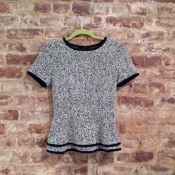 Walter Baker Tops - W118 by Walter Baker Printed Peplum Zipped Top